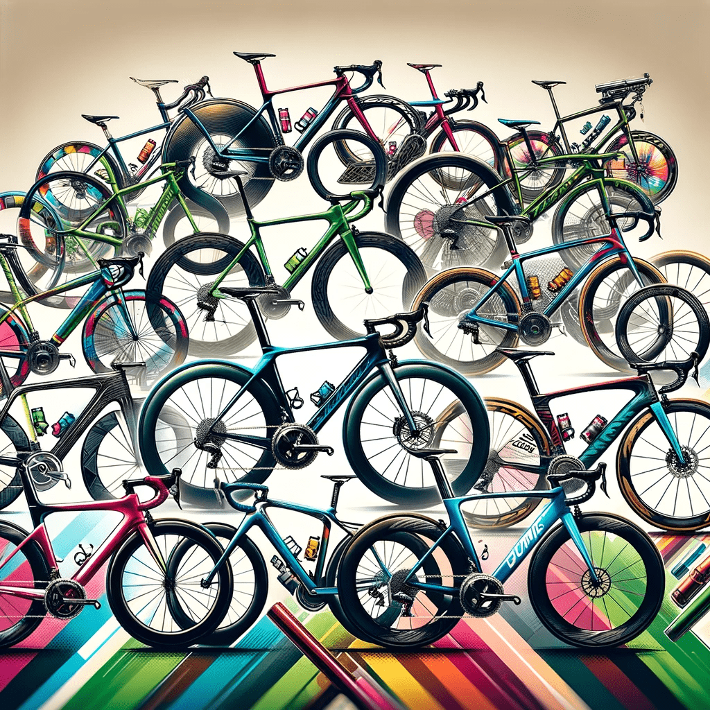 A picture of multiple colorful bikes